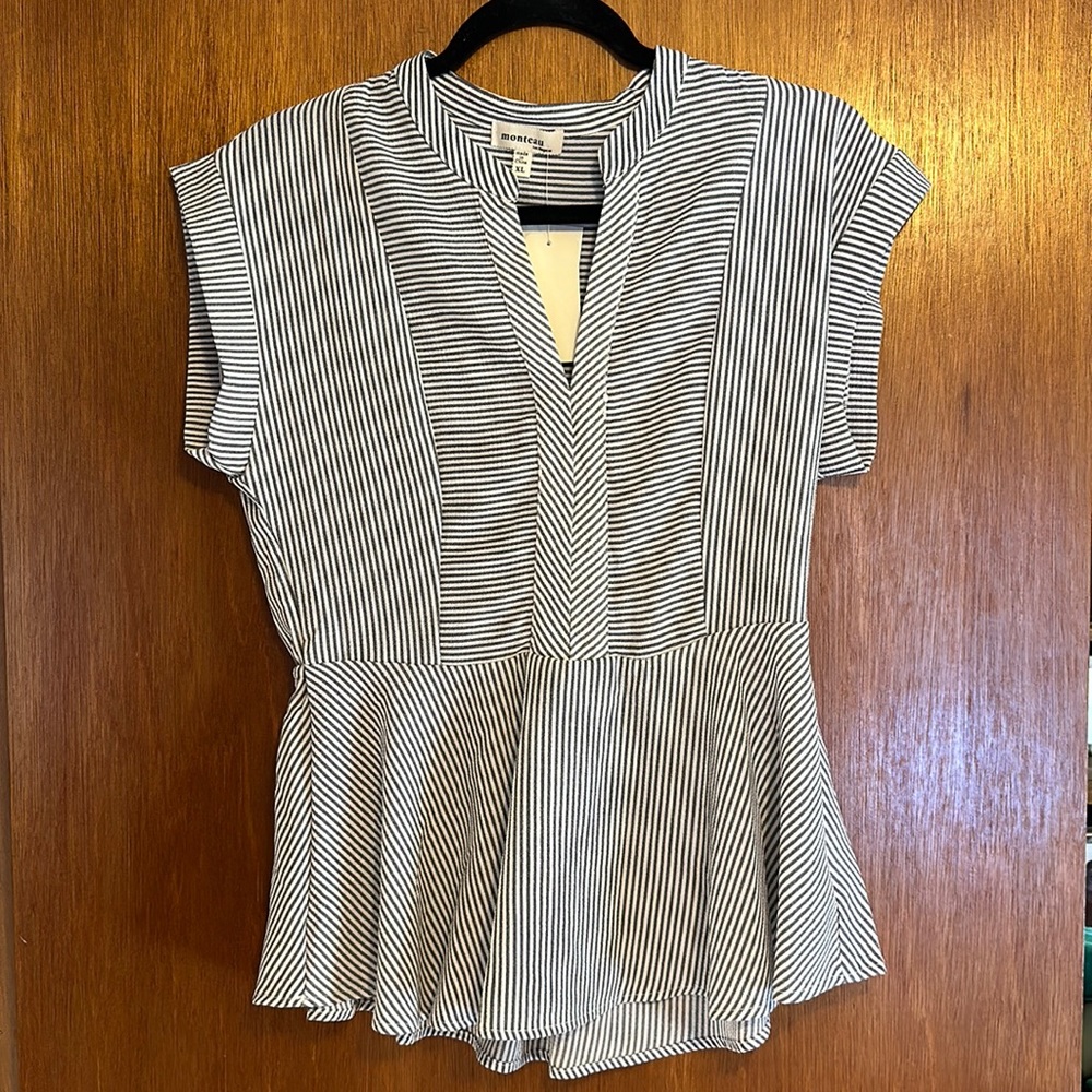Women’s Striped Peplum Dress Top